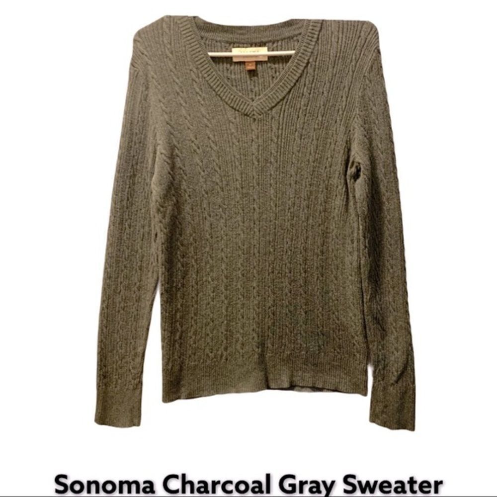 NWOT Sonoma Charcoal Gray Sweater